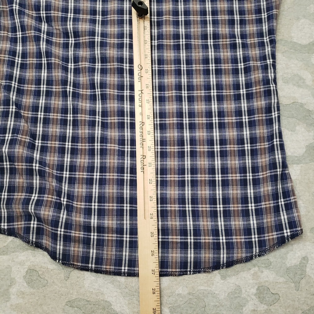 Wrangler Western Shirt Mens Small Blue Pockets Pearl Snap Long Sleeve - Picture 7 of 8